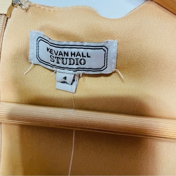 Metallic Gold Shimmer Holiday Draped Velour Ruched Fitted Asymmetrical Dress - Picture 7 of 12